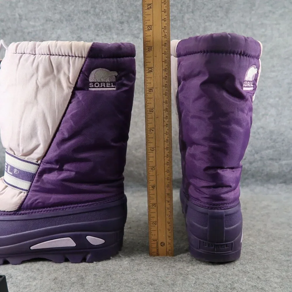 Sorel Shoes Kids 6 Boot Winter Snow Cub Purple Pull On Lined Warm Active Outdoor